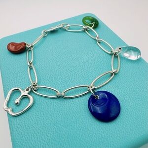 RARE Tiffany & Co. Peretti Gemstone Jade Crystal Lapis Lazuli Jasper Bracelet
